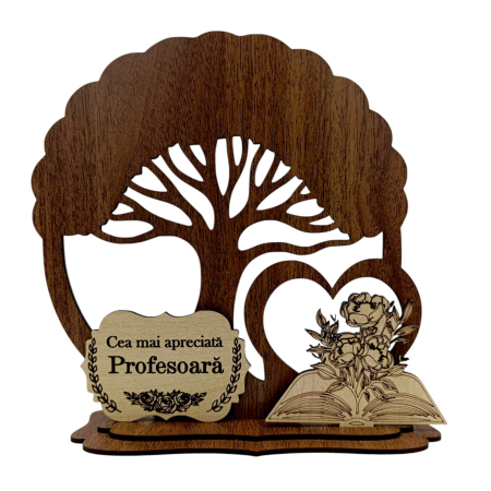 Cadouri Profesoara - Blank Copac cu siluete, cadou personalizat pentru Profesoara, model 3