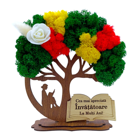 Cadouri Invatatoare - Decoratiune Copac cu licheni personalizat pentru Invatatoare