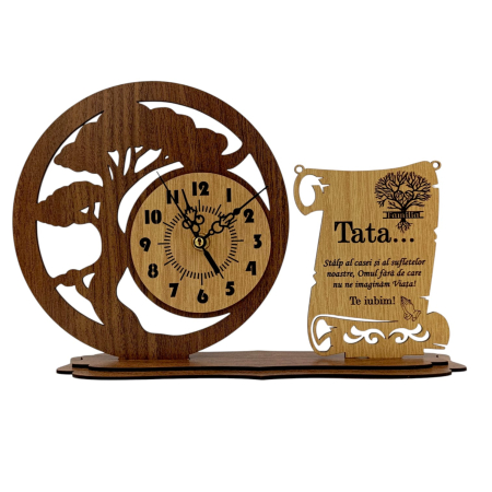 Ceasuri din Lemn - Ceas din Lemn Personalizat – Cadou pentru Tata