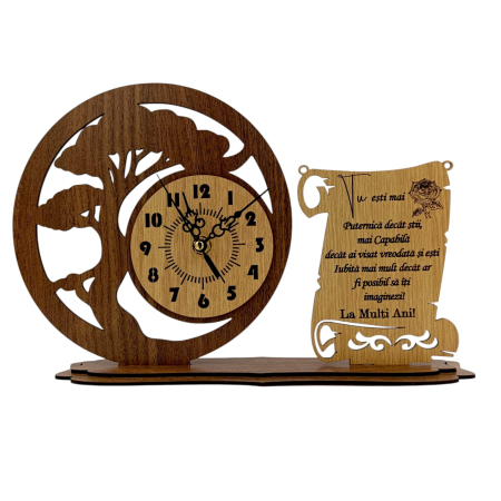 Cadouri Sotie - Ceas din Lemn Personalizat – Cadou pentru Sotie "Tu esti mai..."