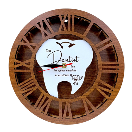 Cadouri Profesor - Ceas de perete  personalizat cu mesaj, cadou pentru Profesori, Doctori, Șefi sau Colegi, 30-40 cm - Nuc