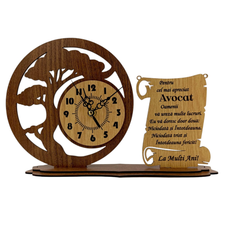 Cadouri Avocat - Ceas din Lemn Personalizat – Cadou pentru  Avocat