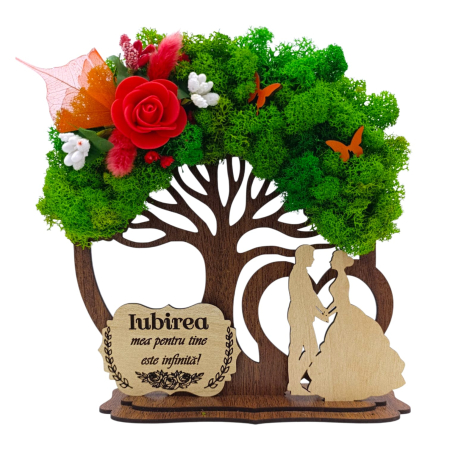 Cadouri Sotie - Copac decorativ cu licheni, cadou personalizat pentru Sotie "Iubirea..", model 2
