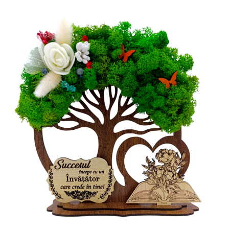 Cadouri Profesor - Copac decorativ cu licheni, cadou personalizat pentru Invatator