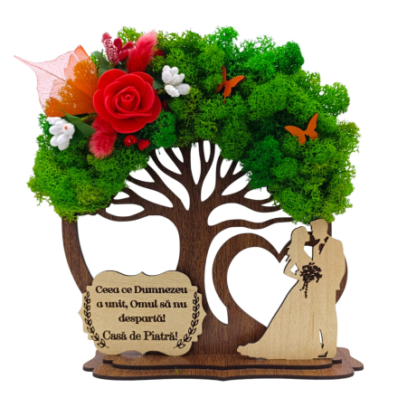 Cadouri pentru Nunta - Copac decorativ cu licheni, cadou personalizat pentru Nunta