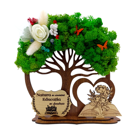 Cadouri Profesori - Copac decorativ cu licheni, cadou personalizat pentru Profesori "Natura..."