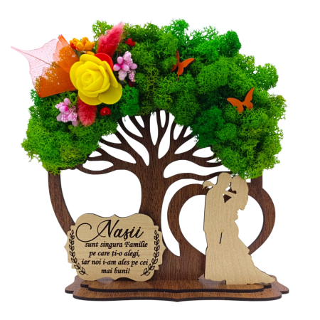 Cadouri Nasi - Copac decorativ cu licheni, cadou personalizat pentru Nasi, model 1