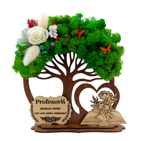 Cadouri Profesori - Copac decorativ cu licheni, cadou personalizat pentru Profesori