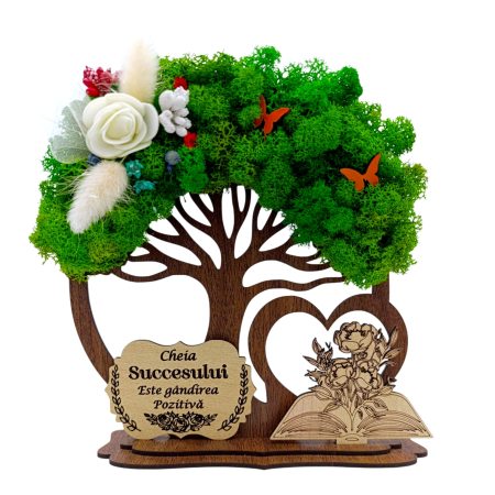Cadouri Profesori - Copac decorativ cu licheni, cadou personalizat pentru Profesori "Cheia Succesului..."