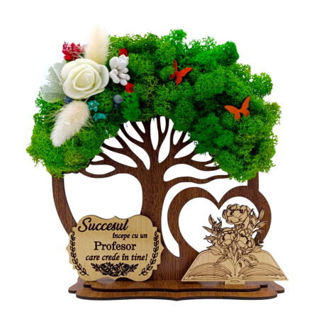Cadouri Profesor - Copac decorativ cu licheni, cadou personalizat pentru Profesor