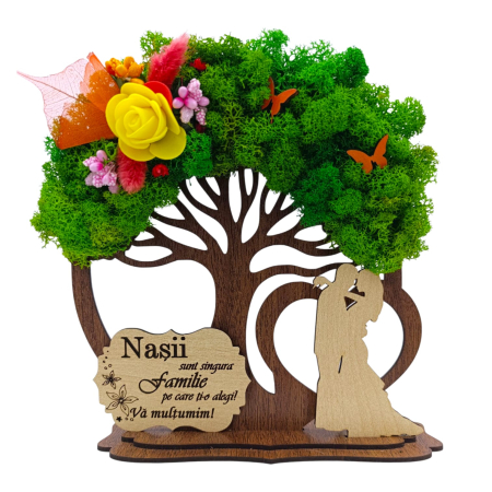 Cadouri Nasi - Copac decorativ cu licheni, cadou personalizat pentru Nasi, model 2