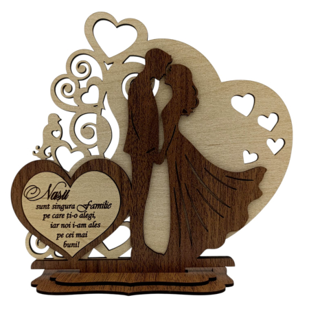 Decoratiuni Ocazie - Decoratiune din lemn - Cadou personalizat pentru Nasi