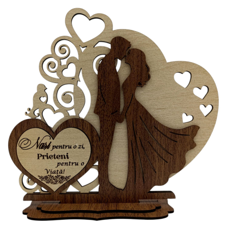 Decoratiuni Ocazie - Decoratiune din lemn - Cadou personalizat pentru Nasi, model 2