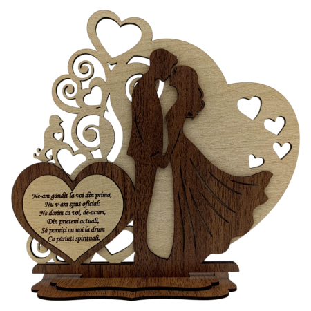 Decoratiuni Ocazie - Decoratiune din lemn - Cadou personalizat pentru Cerere Nasi
