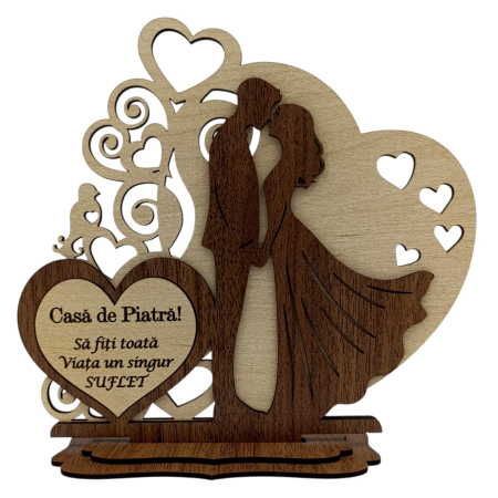 Cadouri pentru Nunta - Decoratiune din lemn - Cadou personalizat pentru Nunta, model 2