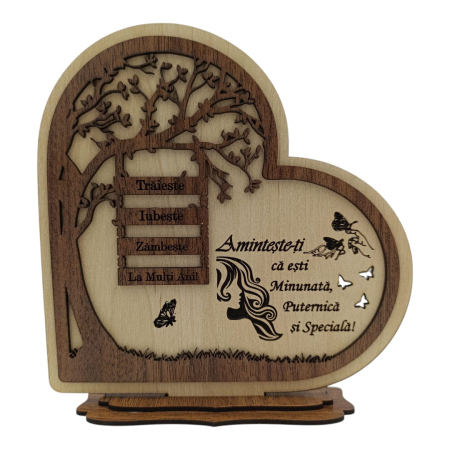 Cadouri Sotie - Inima din lemn - Cadou personalizat pentru Sotie "Aminteste-ti..."