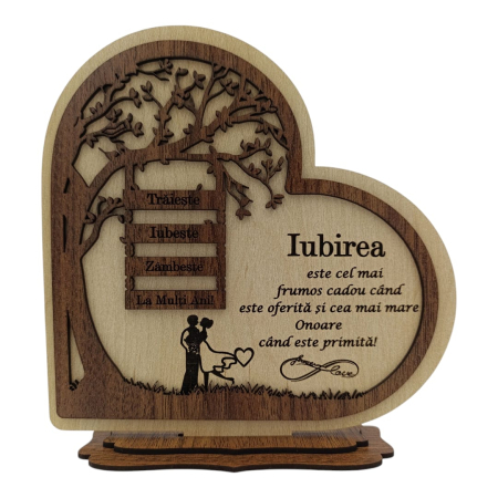 Cadouri Sotie - Inima din lemn - Cadou personalizat pentru Sotie "Iubirea..."