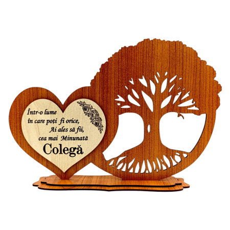 Cadouri Colega - Inimă si Copac - cadou personalizat cu mesaj pentru Colega, cires