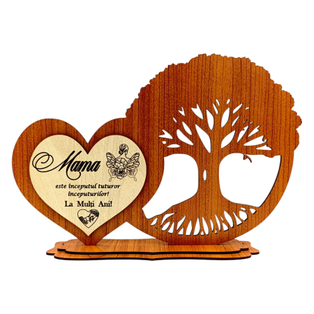 Cadouri Mama - Inimă si Copac - cadou personalizat cu mesaj pentru Mama, cires