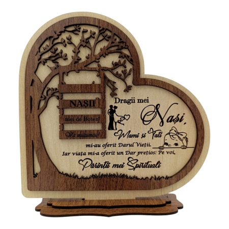 Cadouri Fina - Decoratiune Inima din Lemn Personalizată – Cadou pentru Fina, model 2