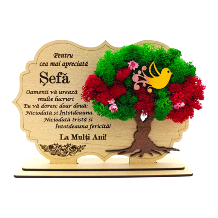Cadouri Sefa/Sef - Decoratiune tablou cu licheni, cadou personalizat pentru Sefa