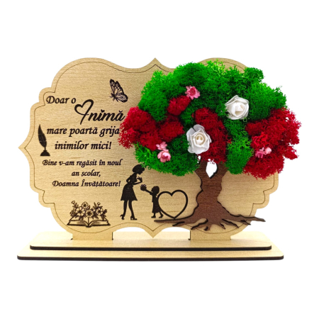 Cadouri Profesori - Decoratiune tablou cu licheni, cadou personalizat pentru Profesori