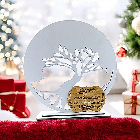 Blankuri - Blank pentru licheni stabilizati cu suport, personalizat "Casa de piatra", personalizabil, Produs în România de Rustic Wood Decor, model 2