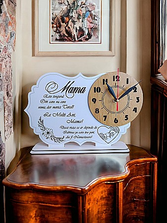 Ceasuri din Lemn - Cadou pentru Mama - Ceas de birou din lemn
