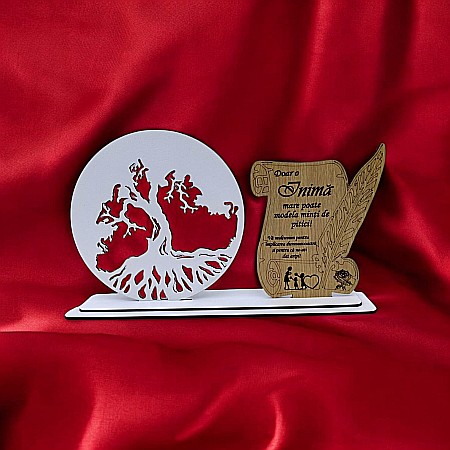 Blank Copacul Vietii cu Placută, personalizat pentru educatoare, învatatoare, Produs în România de Rustic Wood Decor ,dimensiune 30x18cm