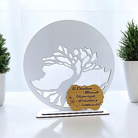 Blankuri - Blank pentru licheni stabilizati cu suport, personalizat pentru învatatoare, educatoare, profesoara, personalizabil, Produs în România de Rustic Wood Decor, model 2