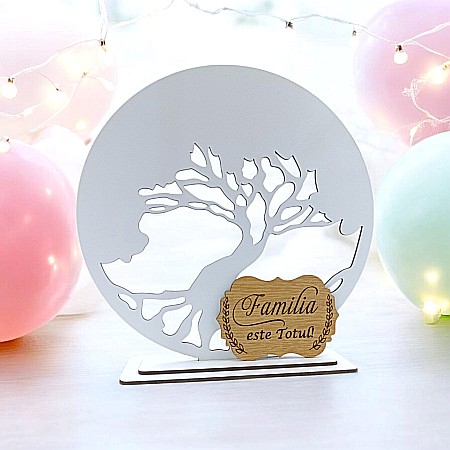 Blankuri - Blank pentru licheni stabilizati cu suport, personalizat pentru familie, prieteni, nasi, personalizabil, Produs în România de Rustic Wood Decor, model 2