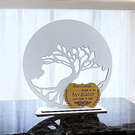 Blankuri - Blank pentru licheni stabilizati cu suport, personalizat pentru învatatoare, educatoare, profesoara, personalizabil, Produs în România de Rustic Wood Decor, model 2