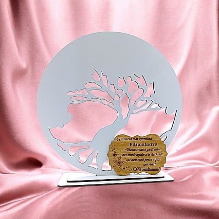 Blankuri - Blank pentru licheni stabilizati cu suport, personalizat pentru învatatoare, educatoare, profesoara, personalizabil, Produs în România de Rustic Wood Decor, model 2