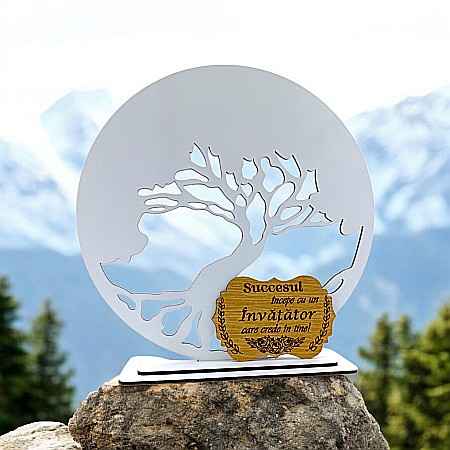 Blankuri - Blank pentru licheni stabilizati cu suport, personalizat pentru învatator, profesor, educator, personalizabil, Produs în România de Rustic Wood Decor, model 2