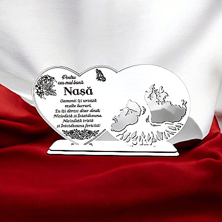 Blank decorativ cu suport, personalizat pentru Nasa , Produs în România de Rustic Wood Decor, dimensiune 30x16cm