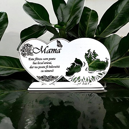 Blankuri - Blank decorativ cu suport, personalizat pentru Mamă , Produs în România de Rustic Wood Decor, dimensiune 30x16cm