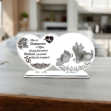 Blankuri - Blank decorativ cu suport, personalizat pentru Medic , Produs în România de Rustic Wood Decor, dimensiune 30x16cm