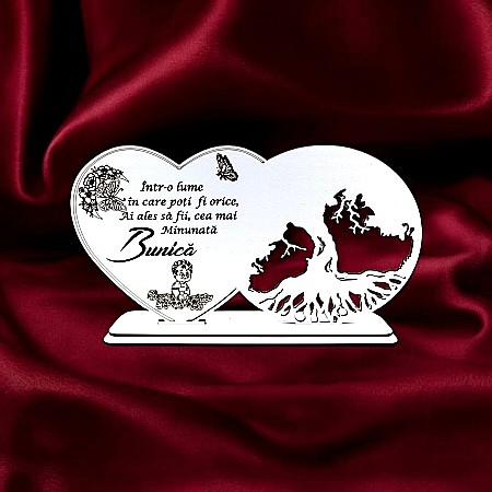 Blankuri - Blank decorativ cu suport, personalizat pentru Bunică, Produs în România de Rustic Wood Decor, dimensiune 30x16cm
