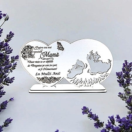 Blankuri - Blank decorativ cu suport, personalizat pentru Cea Mai Specială Mamă, Produs în România de Rustic Wood Decor, dimensiune 30x16cm