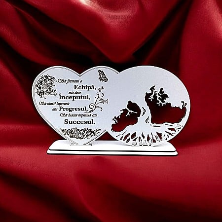 Blankuri - Blank decorativ cu suport, personalizat Să formezi o Echipă este doar Începutul , Produs în România de Rustic Wood Decor, dimensiune 30x16cm