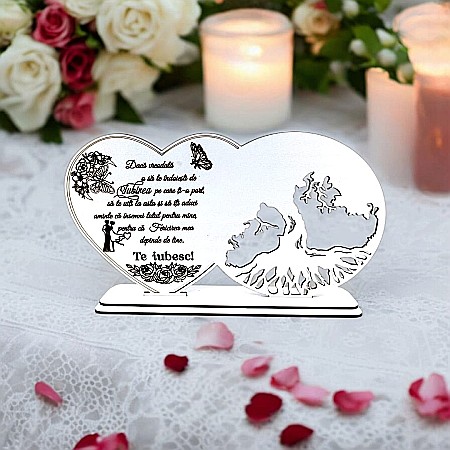 Blankuri - Blank decorativ cu suport, personalizat Dacă vreodată e să te îndoiești de mine , Produs în România de Rustic Wood Decor, dimensiune 30x16cm