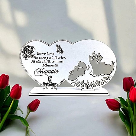 Blankuri - Blank decorativ cu suport, personalizat pentru Mamaie , Produs în România de Rustic Wood Decor, dimensiune 30x16cm