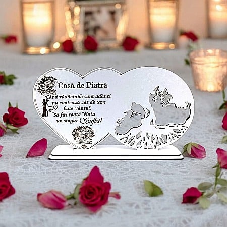 Blankuri - Blank decorativ cu suport, personalizat Casă de Piatră , Produs în România de Rustic Wood Decor, dimensiune 30x16cm