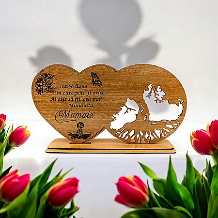 Blankuri - Blank decorativ cu suport, personalizat pentru Mamaie , Produs în România de Rustic Wood Decor, dimensiune 30x16cm