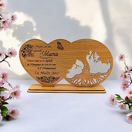 Cadouri Mama - Blank decorativ cu suport, personalizat pentru Mamă , Produs în România de Rustic Wood Decor, dimensiune 30x16cm