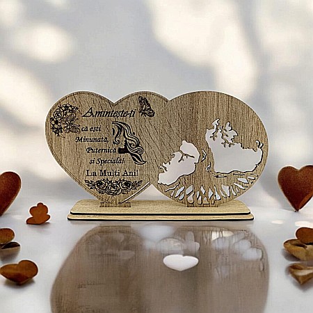 Blankuri - Blank decorativ cu suport, personalizat "Amintește-ți că ești Minunată" , Produs în România de Rustic Wood Decor, dimensiune 30x16cm