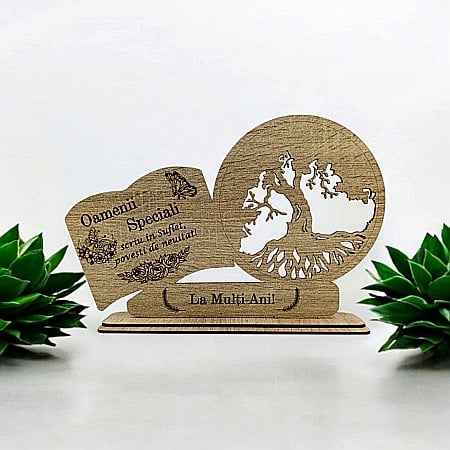 Decoratiune Copacul Vietii-Carte - Decoratiune blank pentru licheni stabilizati, cadou personalizat cu mesaj standard "Oamenii Speciali", 30x18cm