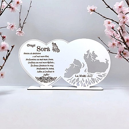 Blankuri - Cadou personalizat, Tablou blank copacul vietii cu mesaj standard pentru Sora