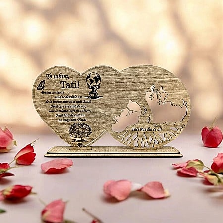 Blankuri - Cadou personalizat, Tablou blank copacul vietii cu mesaj standard pentru Tata/Sot, maro