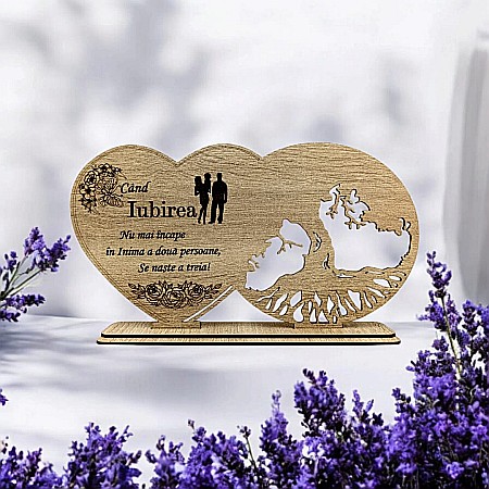 Blankuri - Cadou personalizat, Tablou blank copacul vietii cu mesaj standard pentru Sotie/Sot/Botez, maro